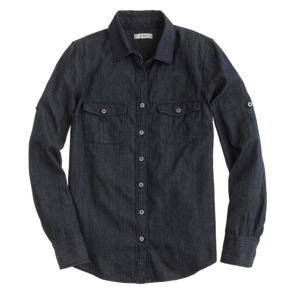Jcrew Keeper Chambray Shirt - Dark Rinse